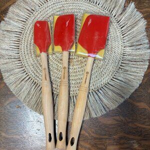 Le Creuset Red Silicone Spatula Set of 3